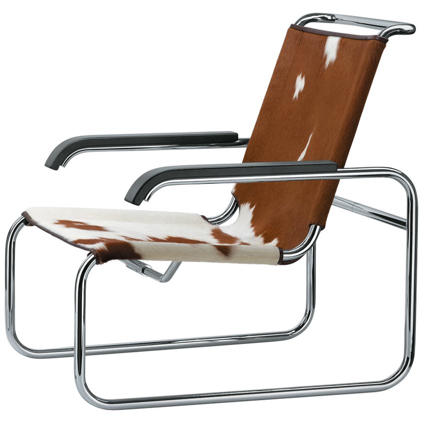 S 35 Cantilever Cow Hide Lounge Armchair Designed by Marcel Breuer For Sale