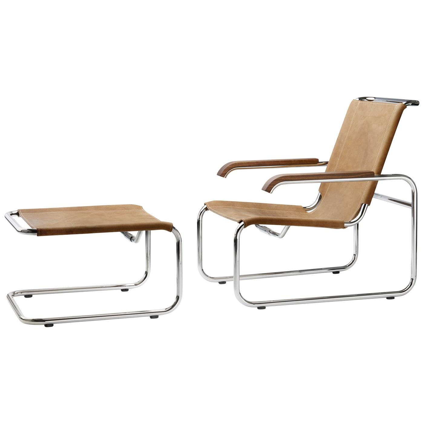 Fauteuil de salon et pouf Cantilever S 35 conçus par Marcel Breuer