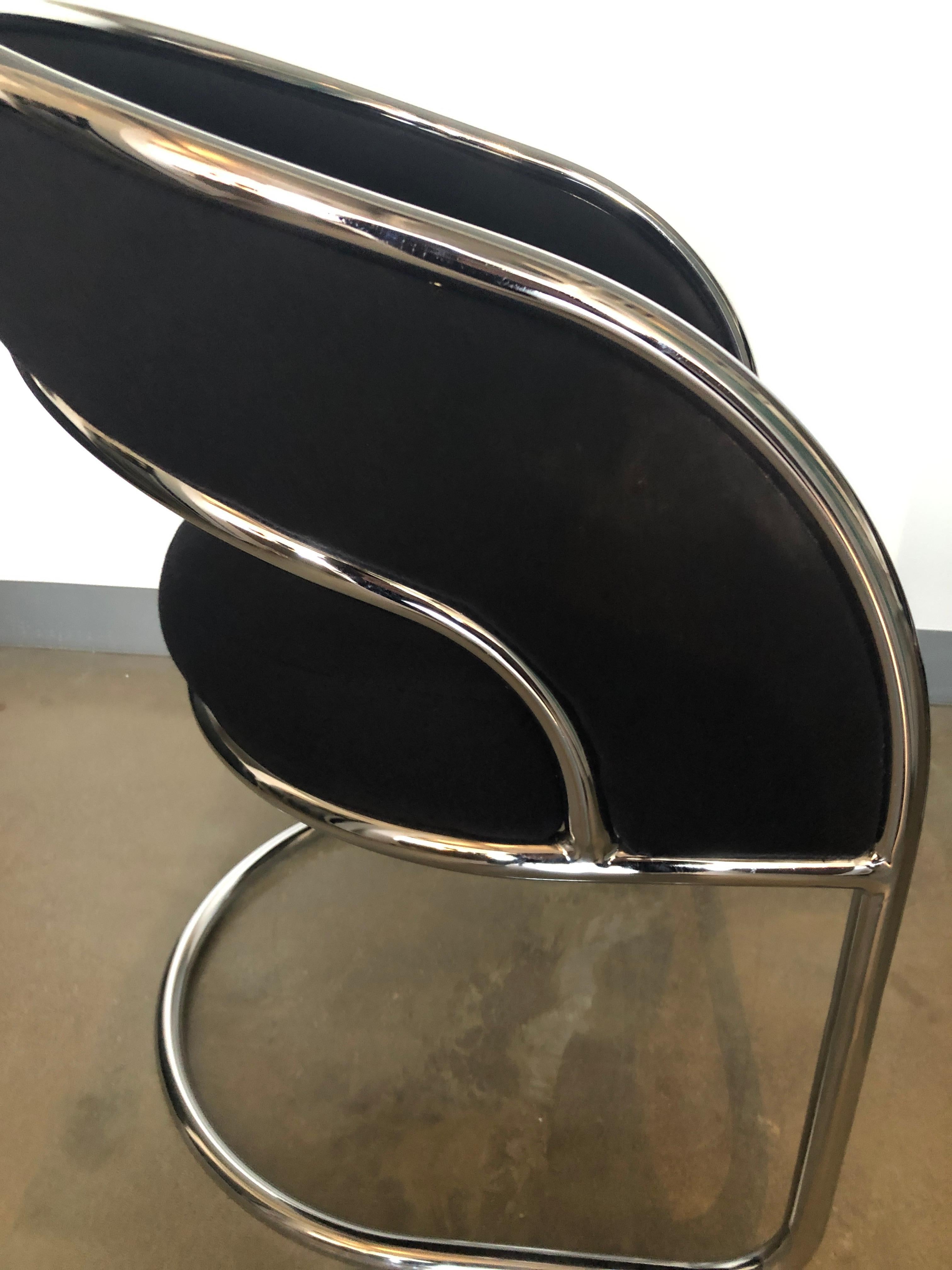 chrome and black dining chairs