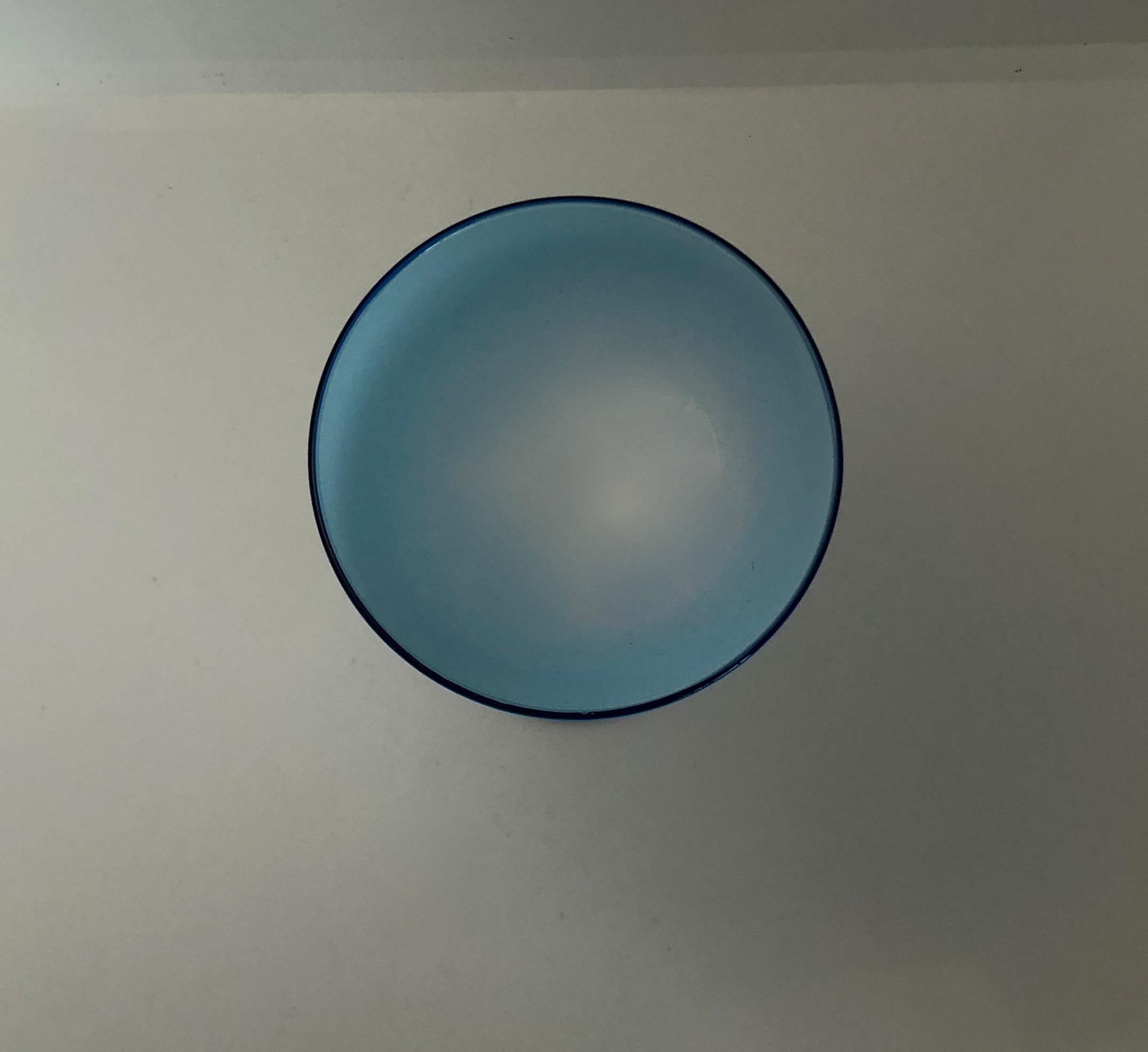 S/4 White Encased Cerulean Light Blue Carlo Moretti Stemmed Blown Glass Goblets 10