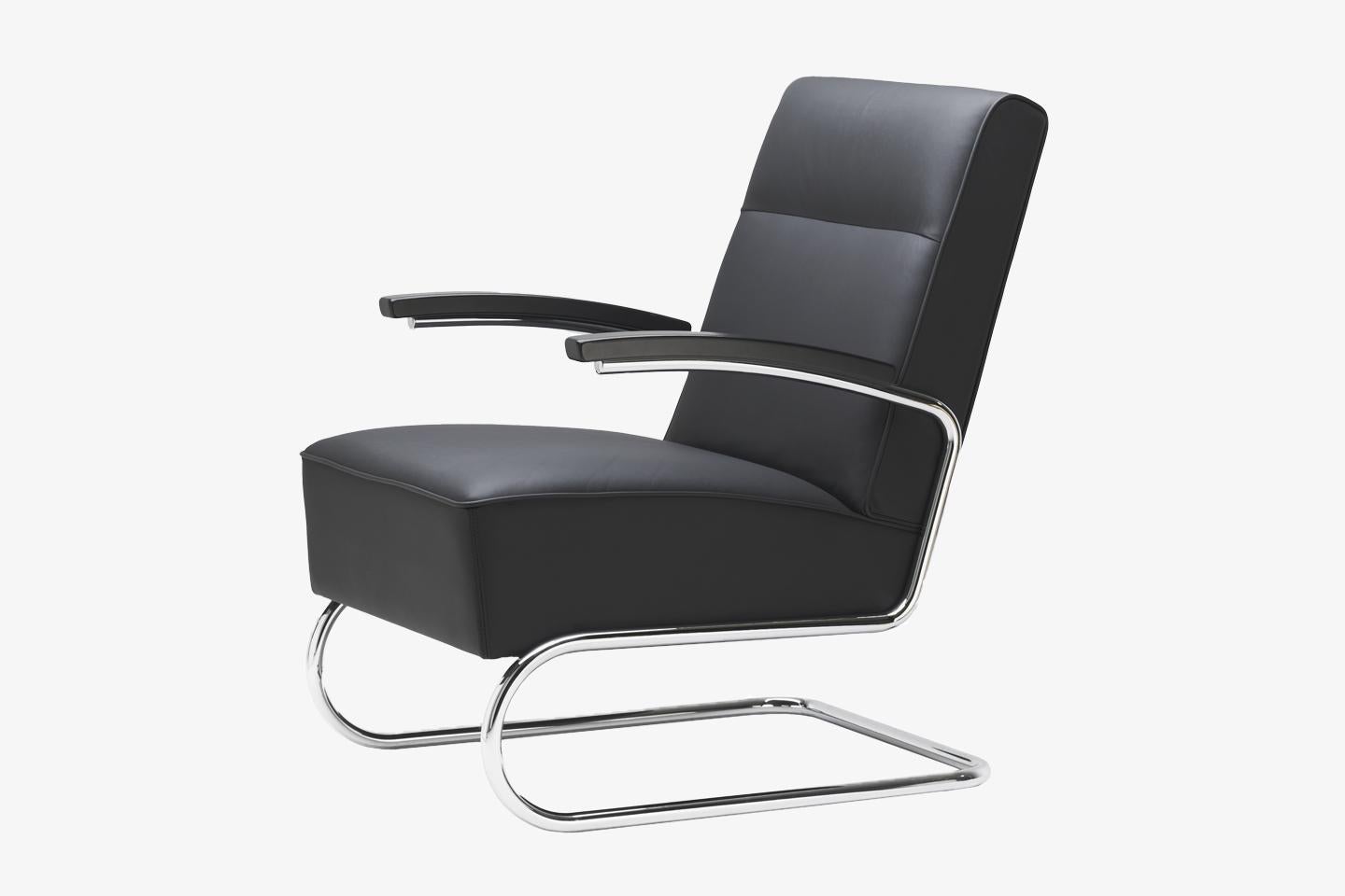 Cuir de vache Chaise longue en porte-à-faux en cuir de vache S 411 en vente