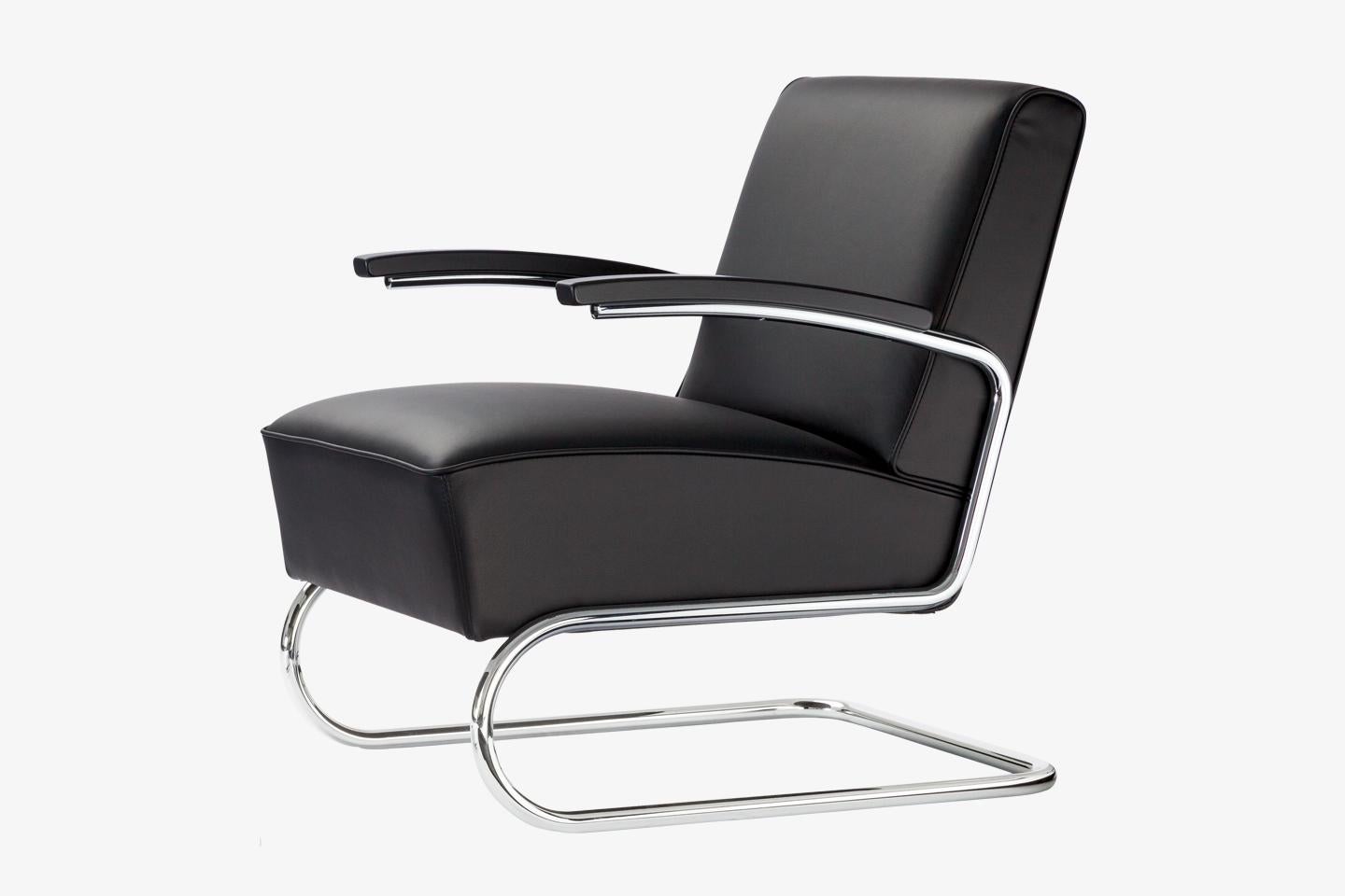 S 411 Leather Cantilever Lounge Chair For Sale 12
