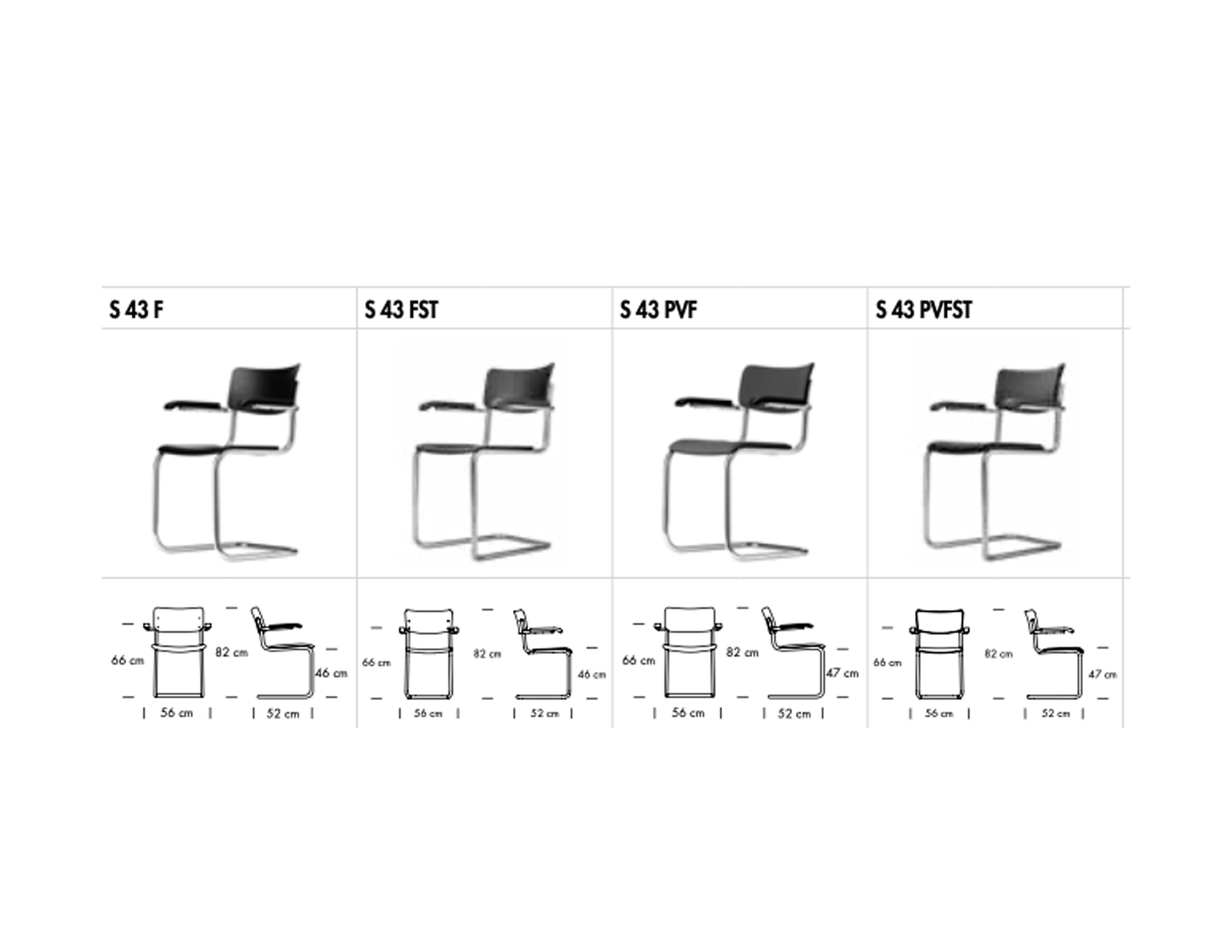 Customizable S 43 Cantilever Chair by Mart Stam In New Condition For Sale In New York, NY
