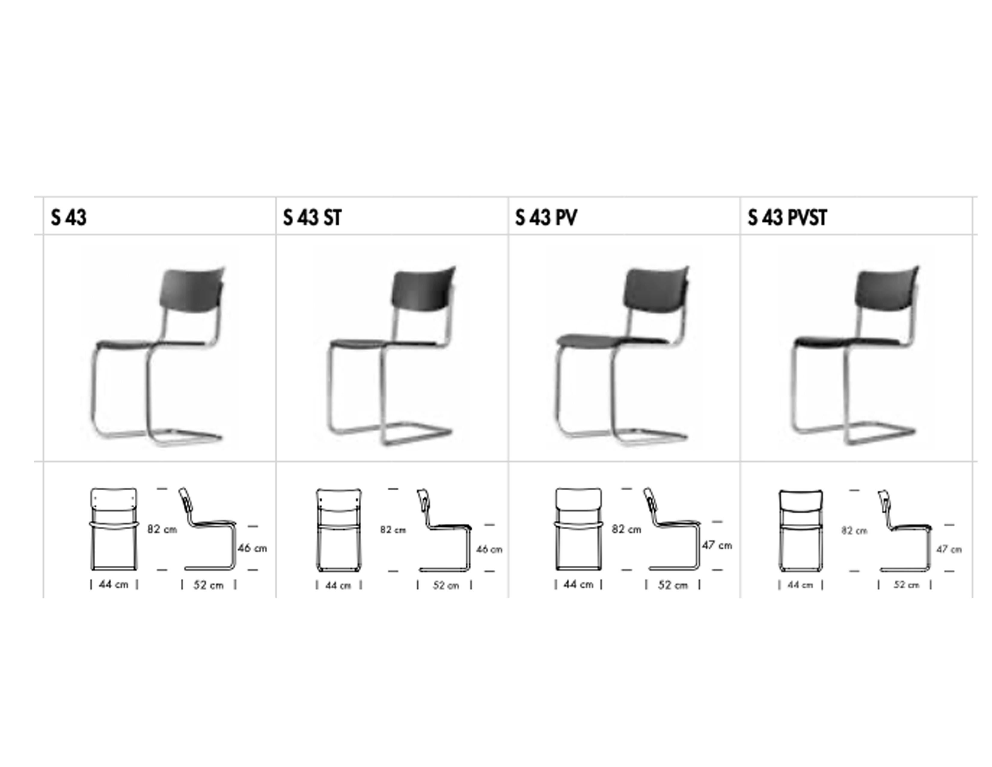 Contemporary Customizable S 43 PVF Cantilever Armchair by Mart Stam For Sale