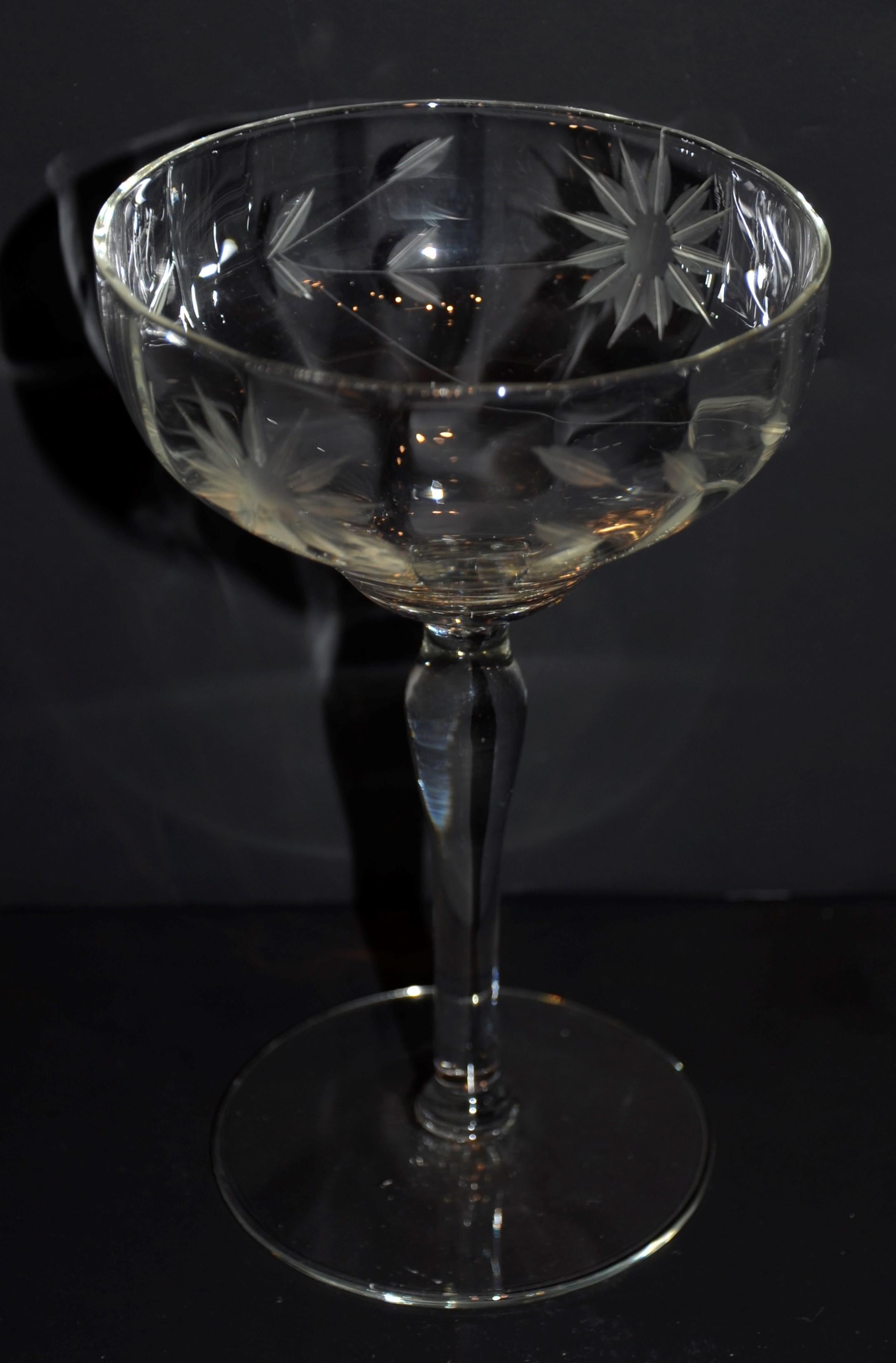 cut glass champagne glasses