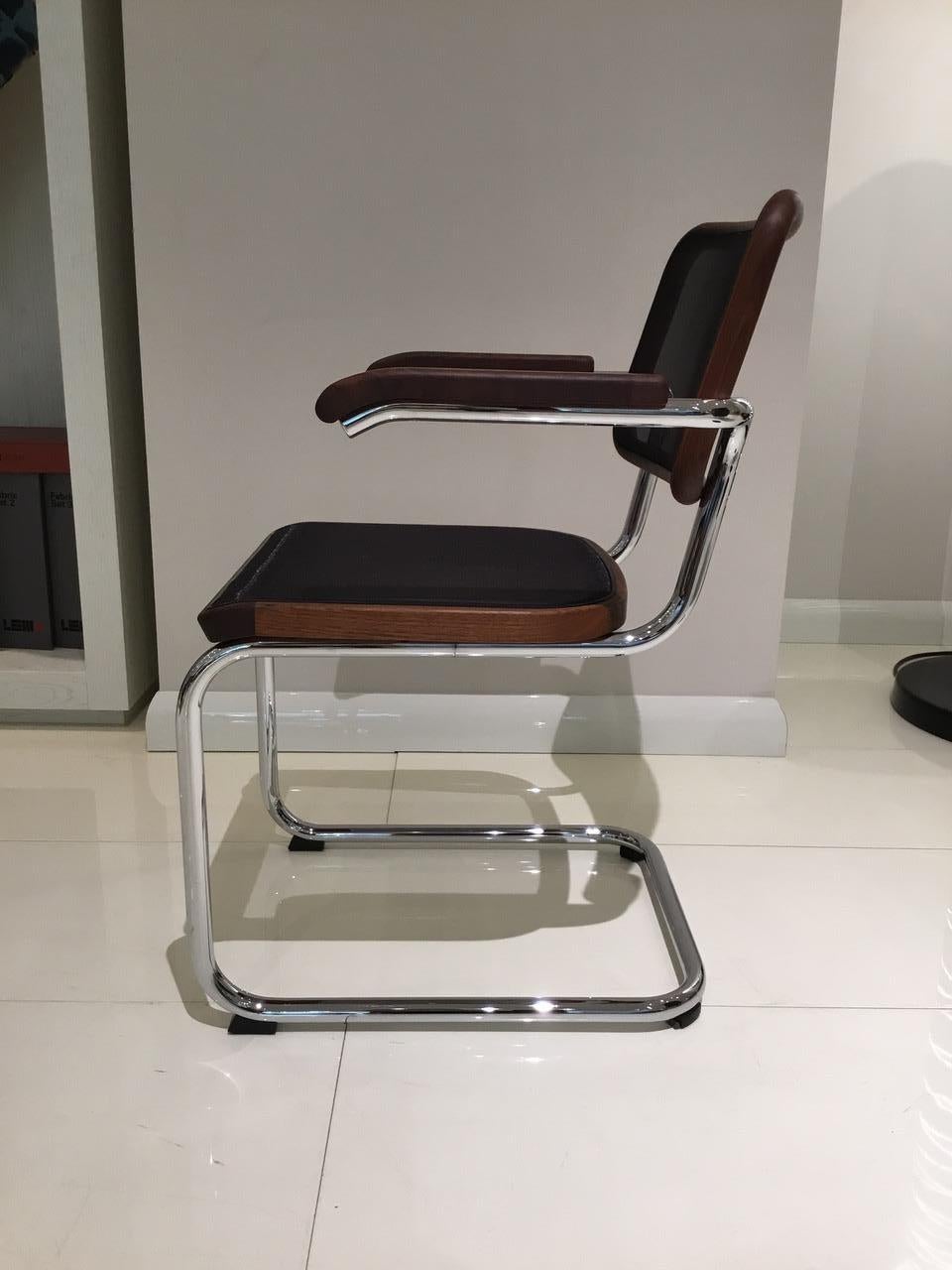 Walnut S 56 N Cantilevered Chair by Marcel Breuer