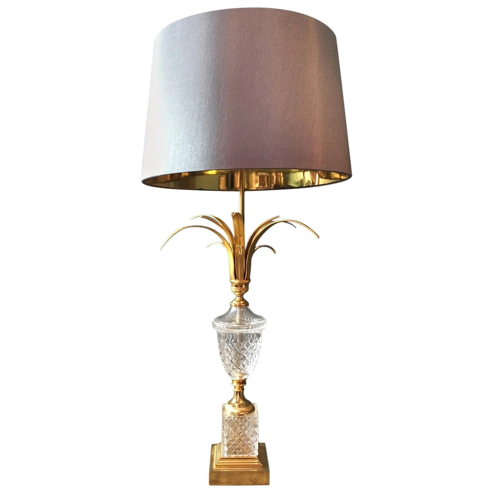 S A Boulanger Crystal Glass Table Lamp