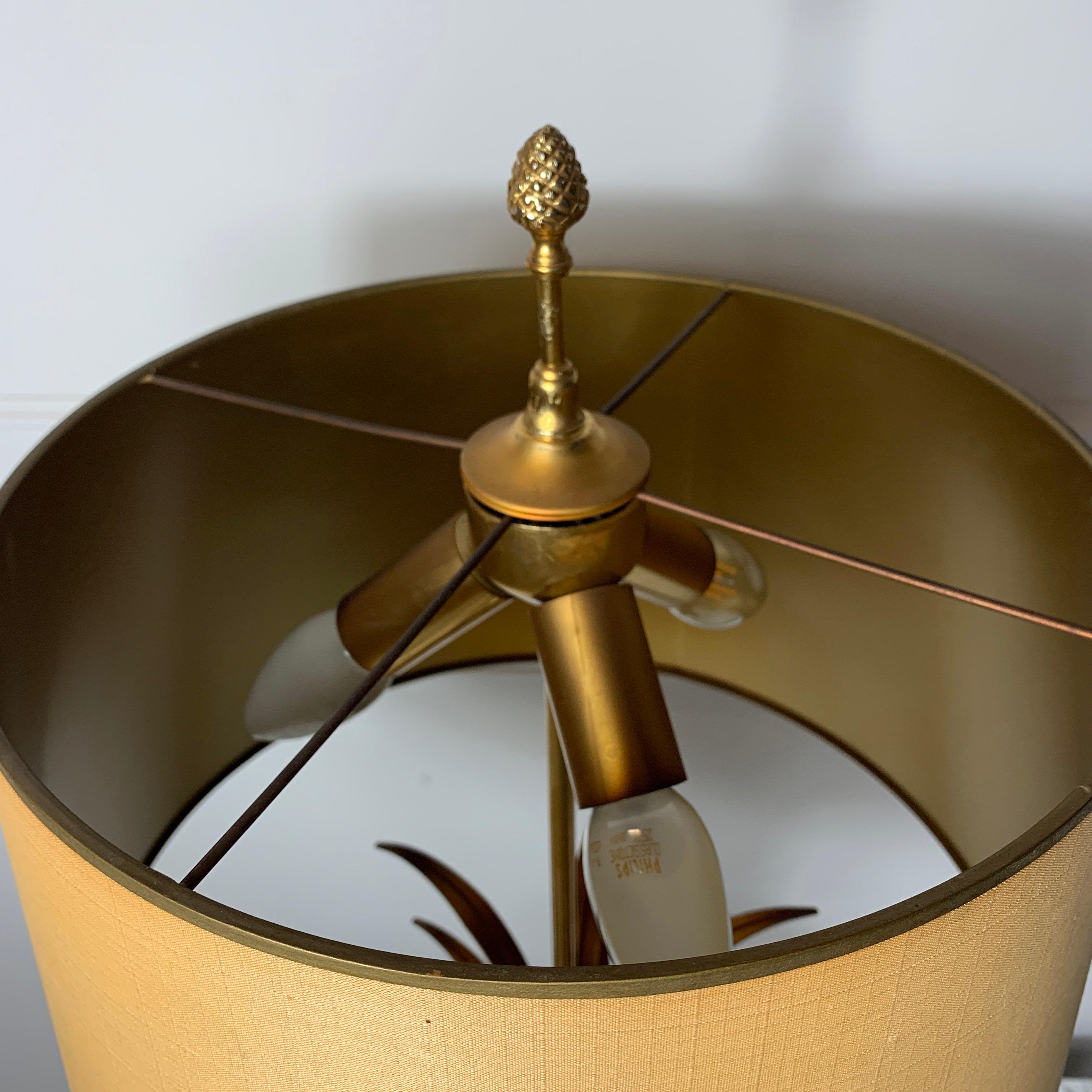 20th Century S A Boulanger Gilt Pineapple Table Lamp