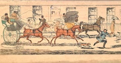 Set of Four, Early 19th Century Hand Coloured Engravings, Horses and Carriages