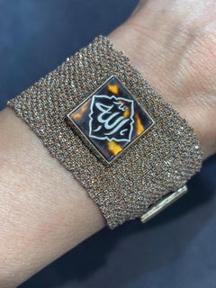 Bracelet A Silver en argent et en or, 2 miniatures du sultan, Allah en calligraphie.