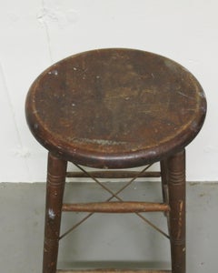 S. Bent and Brothers Rustic Wooden Stool