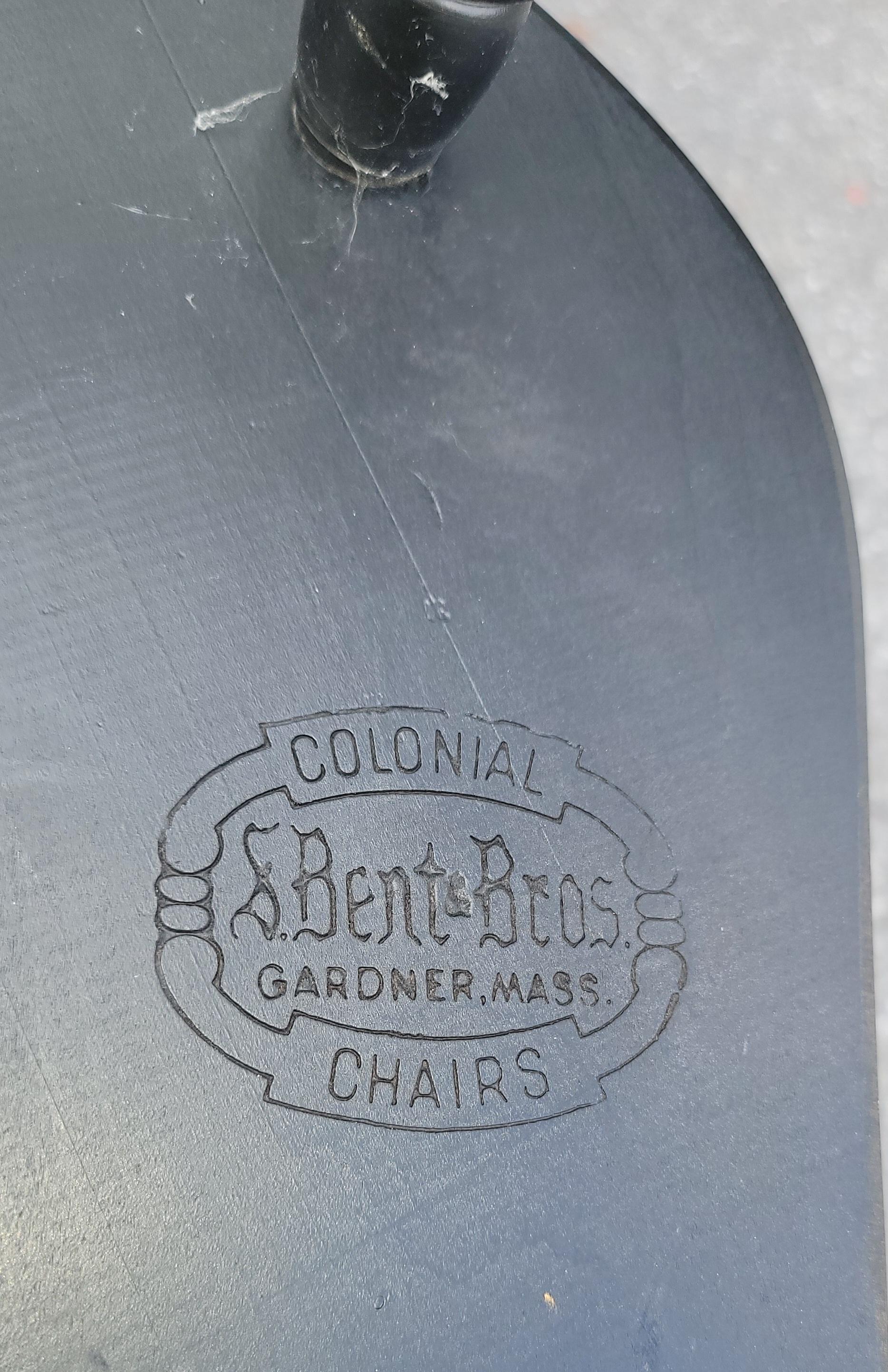 S. Bent Bros Monogrammed Hitchcock Style Stinciled Rocking Chair In Good Condition For Sale In Germantown, MD
