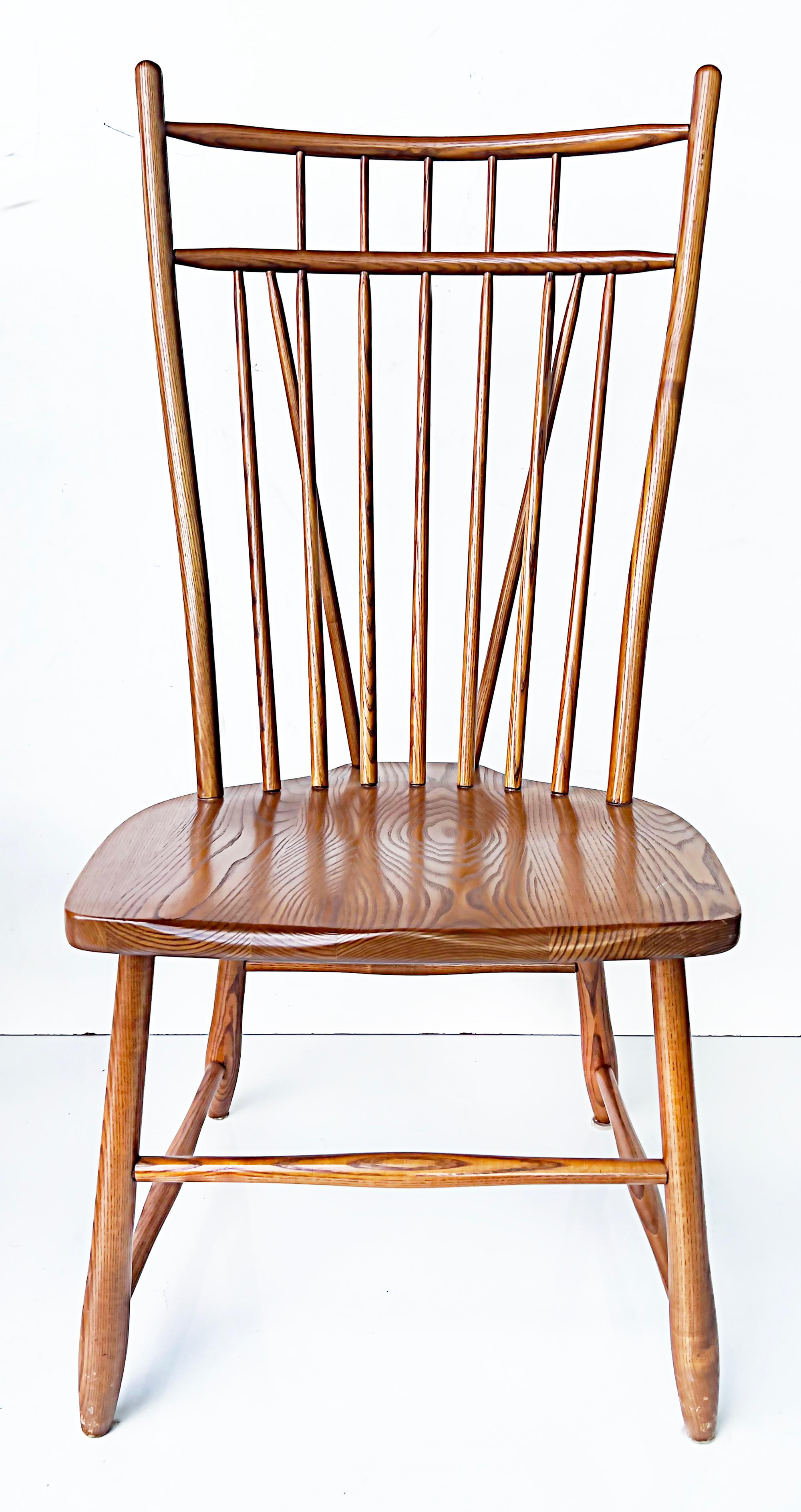 S Bent Bros. Vintage Modern Windsor Chairs, Set of 6, 1960s In Good Condition In Miami, FL