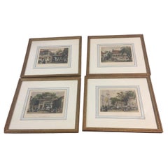 S. Bradshaw 1810-1880 English Engravings Set of Four Framed of Chinese Subjects