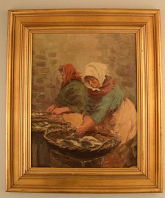 S. C. Bjulf: Fish Mongers, Oil on Canvas