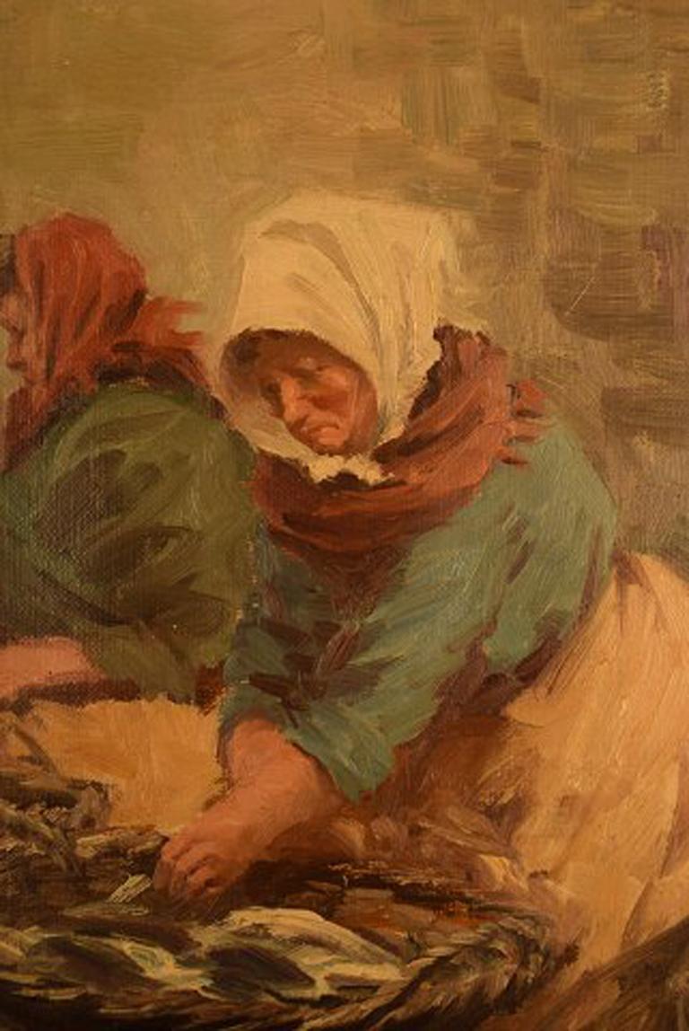S. C. Bjulf Fish Mongers, Oil on Canvas For Sale at 1stDibs oil mongers