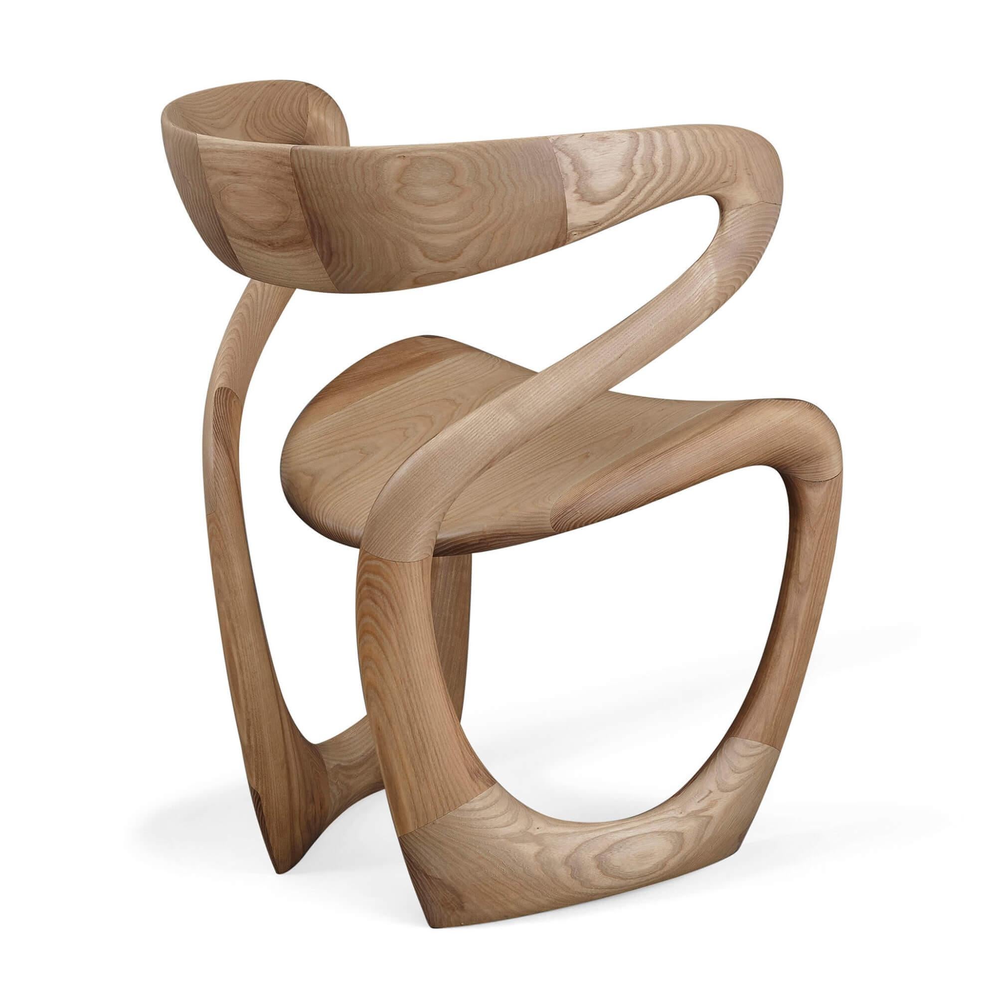 British 'S Chair', Contemporary Abstract Wooden Chair by Tom Vaughan