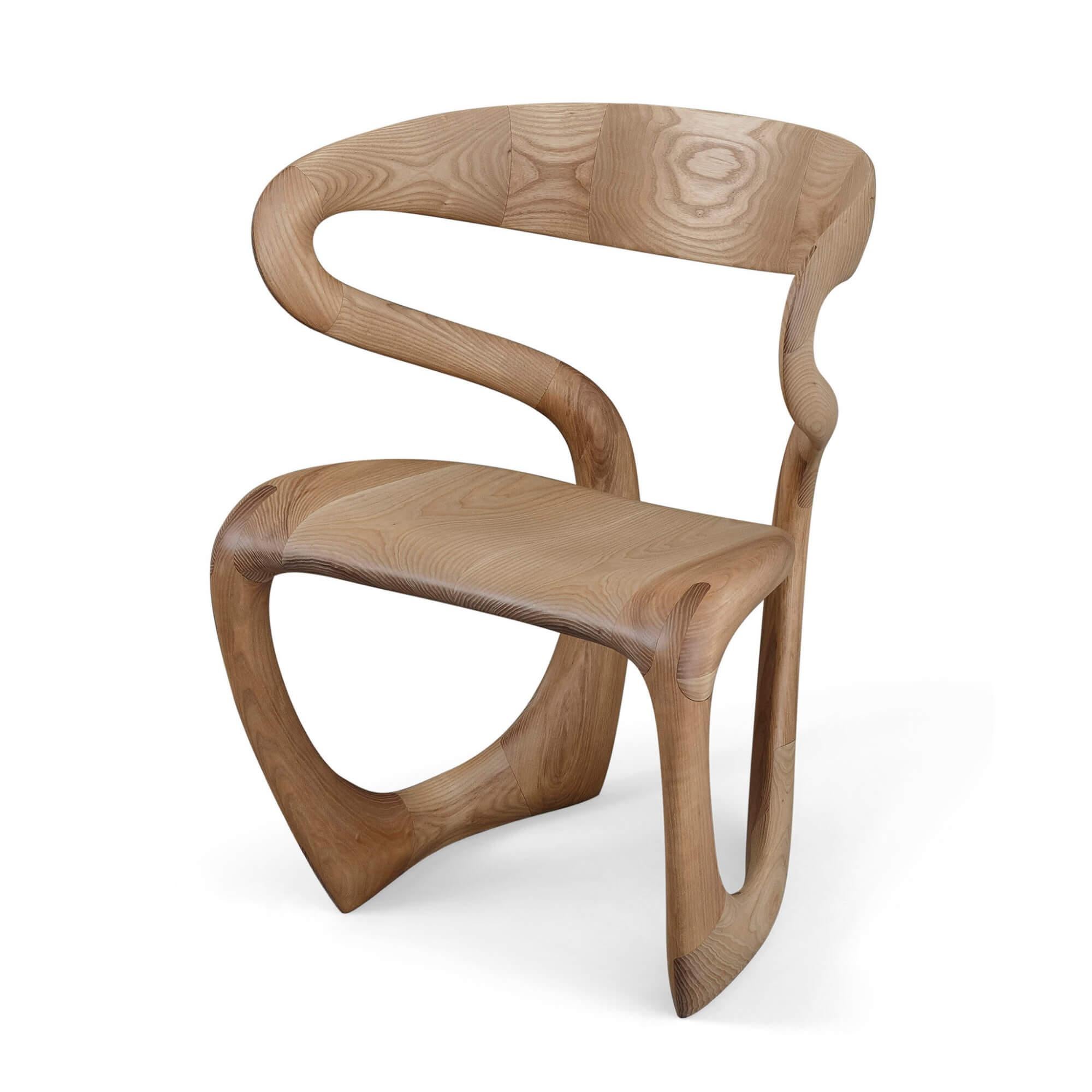 'S Chair', Contemporary Abstract Wooden Chair by Tom Vaughan In Excellent Condition For Sale In London, GB