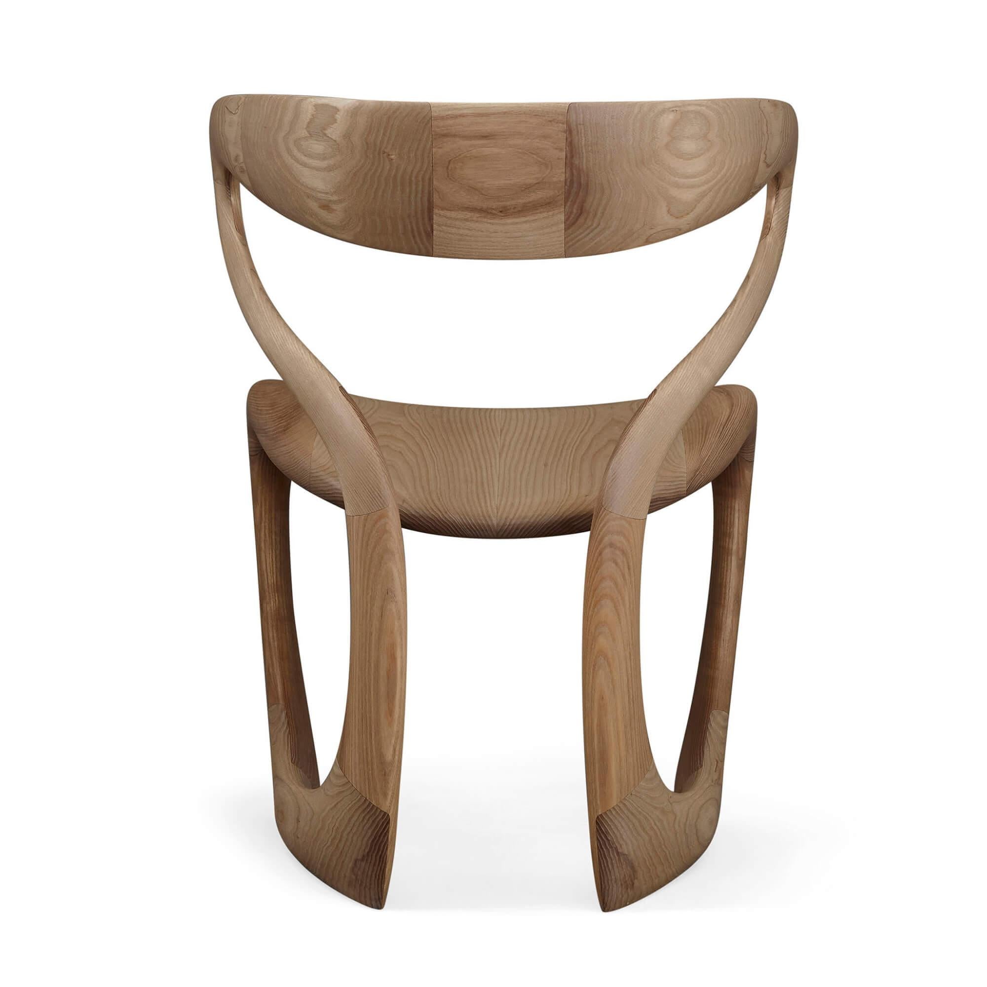 Ash 'S Chair', Contemporary Abstract Wooden Chair by Tom Vaughan