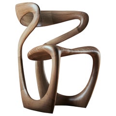 'S Chair', Handmade Abstract Wooden Chair by Tom Vaughan