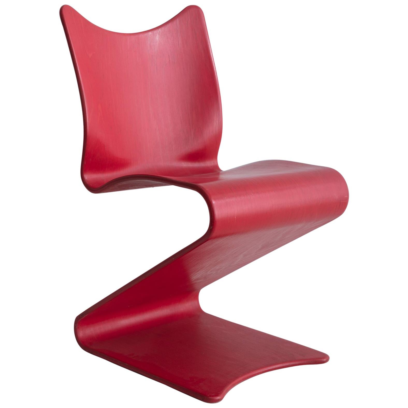 S-Chair No. 275 in Red by Verner Panton, 1956