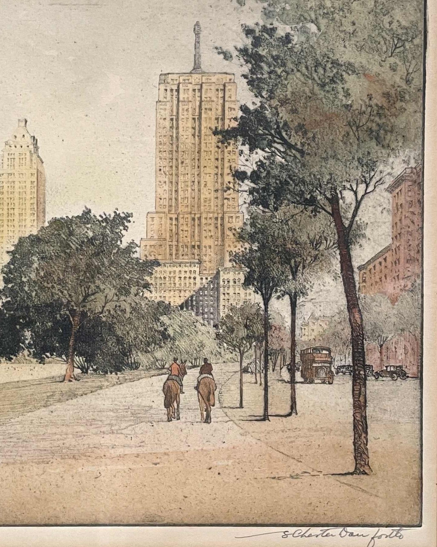 Aguafuerte y aguatinta Deco de 1920 Lake Shore Drive, Chicago, por S. Chester Danforth en venta 2
