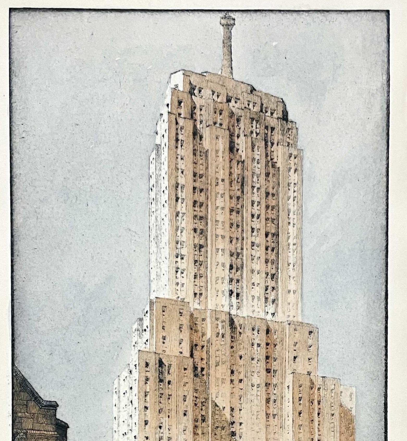 Aguafuerte y aguatinta de la década de 1930 de Palmolive Building Chicago por S. Chester Danforth en venta 2