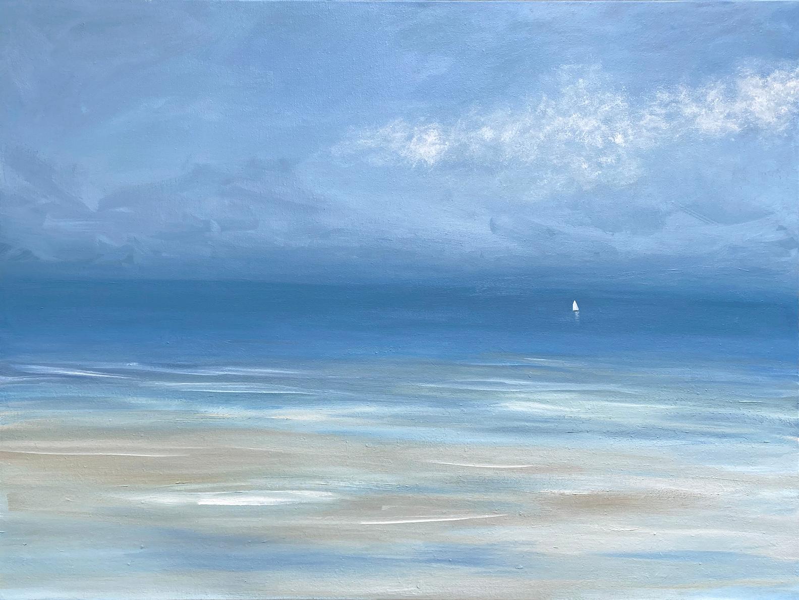 S. Cora Aldo Landscape Painting - "Calm Waters, " Contemporary Seascape Painting
