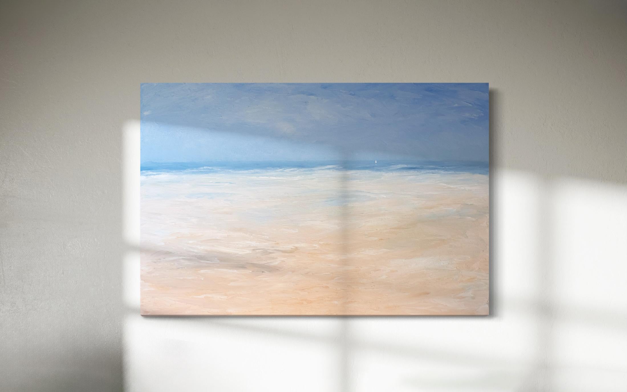 Abstract Painting S. Cora Aldo - "Escape the Day" Peinture abstraite de paysage marin