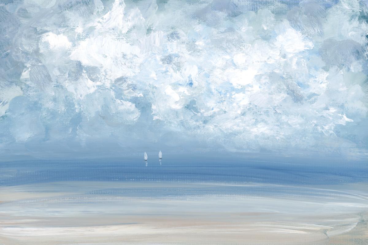 cloudy & dreamy sky acrylic painting on canvas 6x6. acrylic art decor