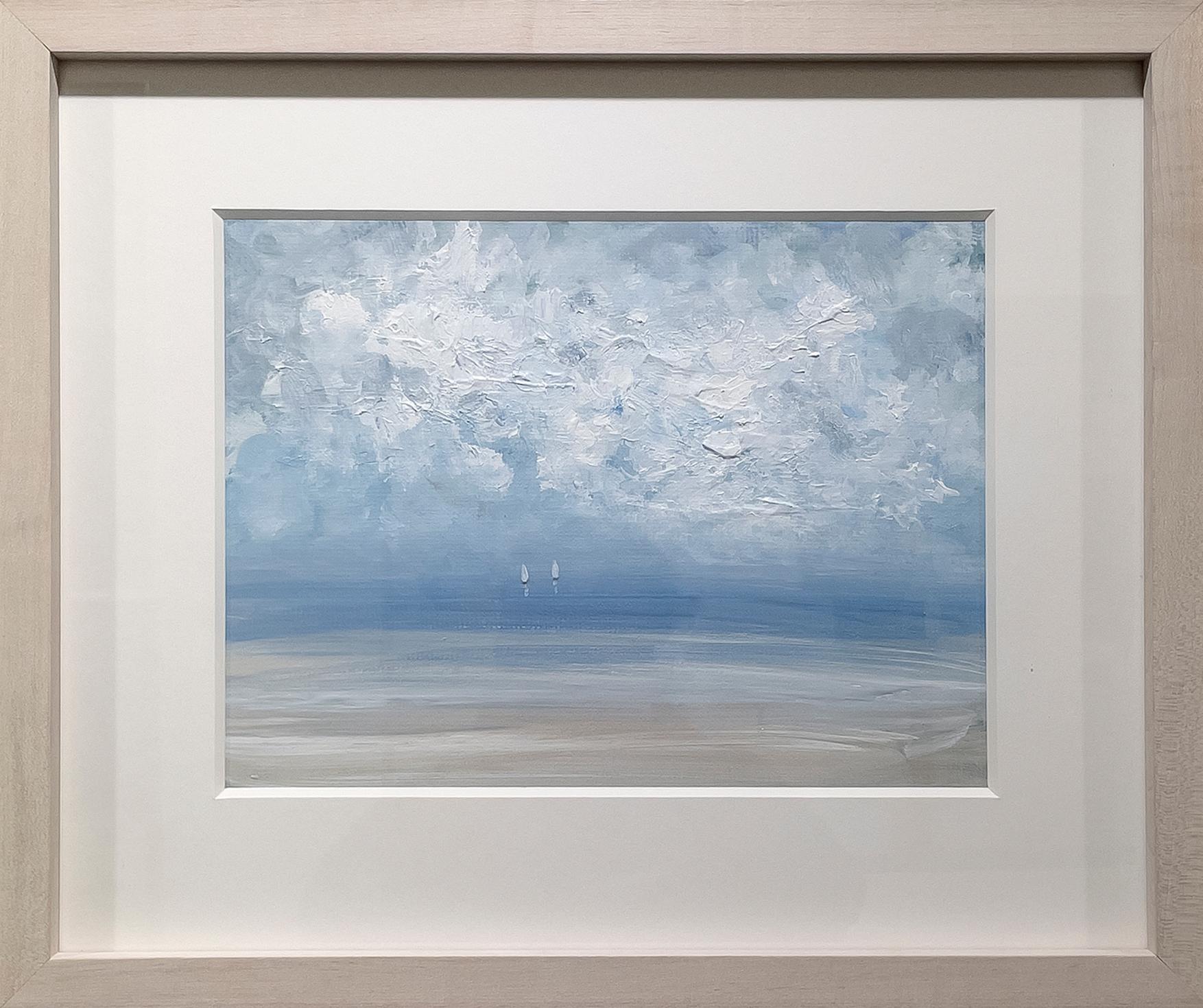 S. Cora Aldo Landscape Painting - "High Clouds, " Contemporary Seascape Painting