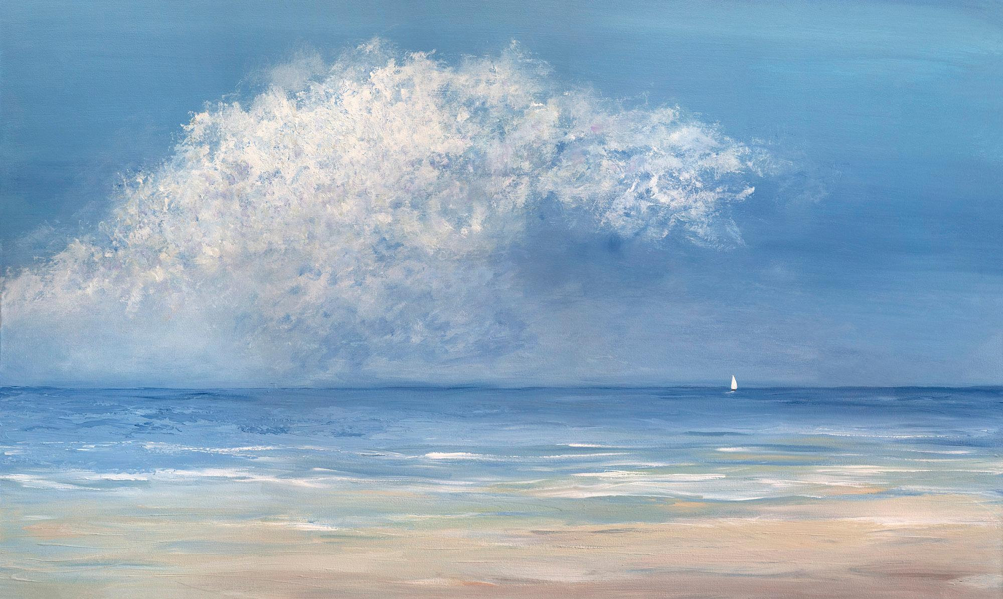 S. Cora Aldo Landscape Painting - "On the Wind, " Coastal Seascape Painting