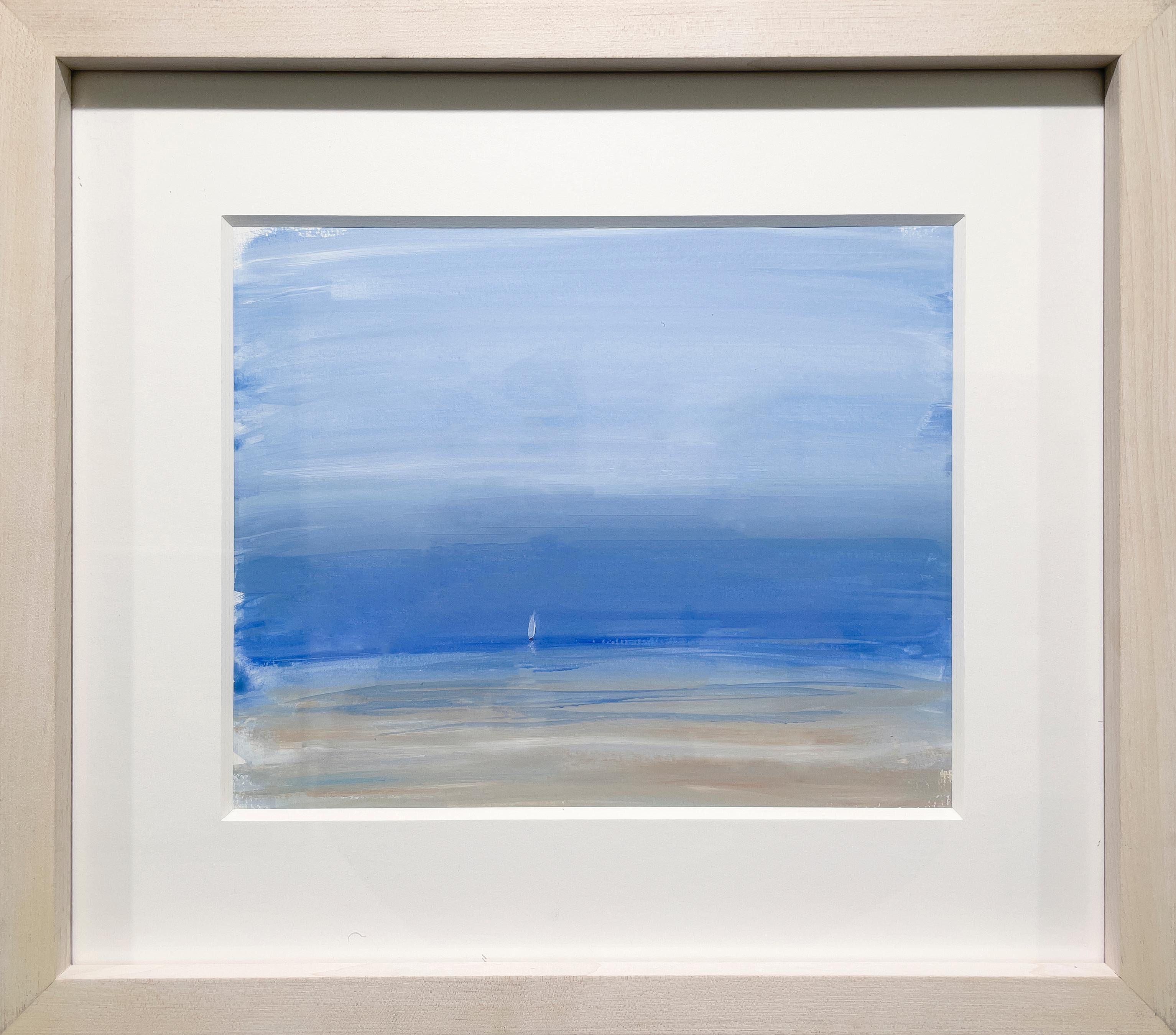 S. Cora Aldo Landscape Painting – "Ein Segel", zeitgenössisches Gemälde einer Meereslandschaft