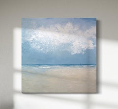 "Pintura Abstracta de Paisaje Marino "Corriendo la Tormenta