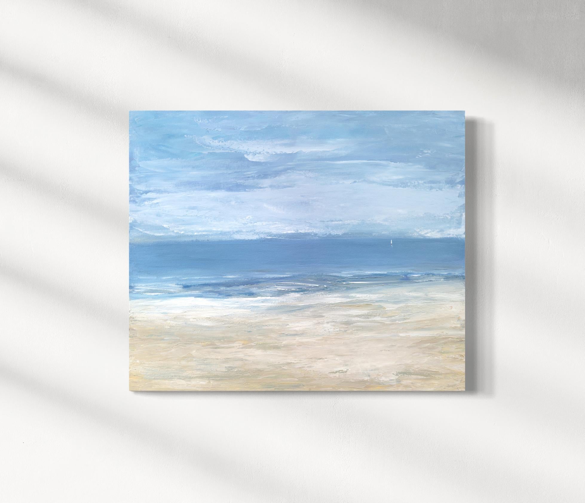S. Cora Aldo Landscape Painting - "Windswept II, " Abstract Seascape Painting