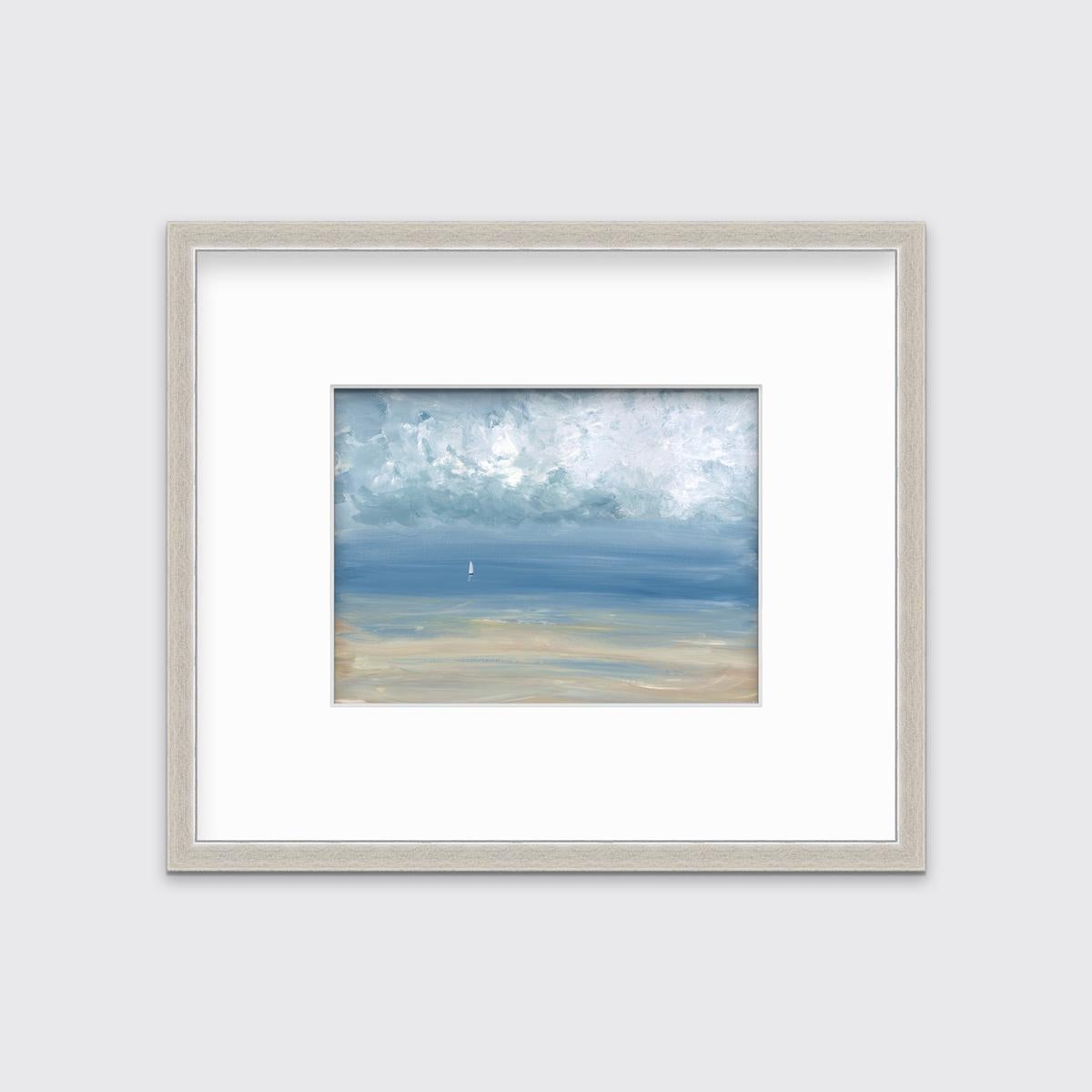 Landscape Print de S. Cora Aldo - "Tormenta que se avecina", Lámina Giclée enmarcada de edición limitada, 9" x 12".