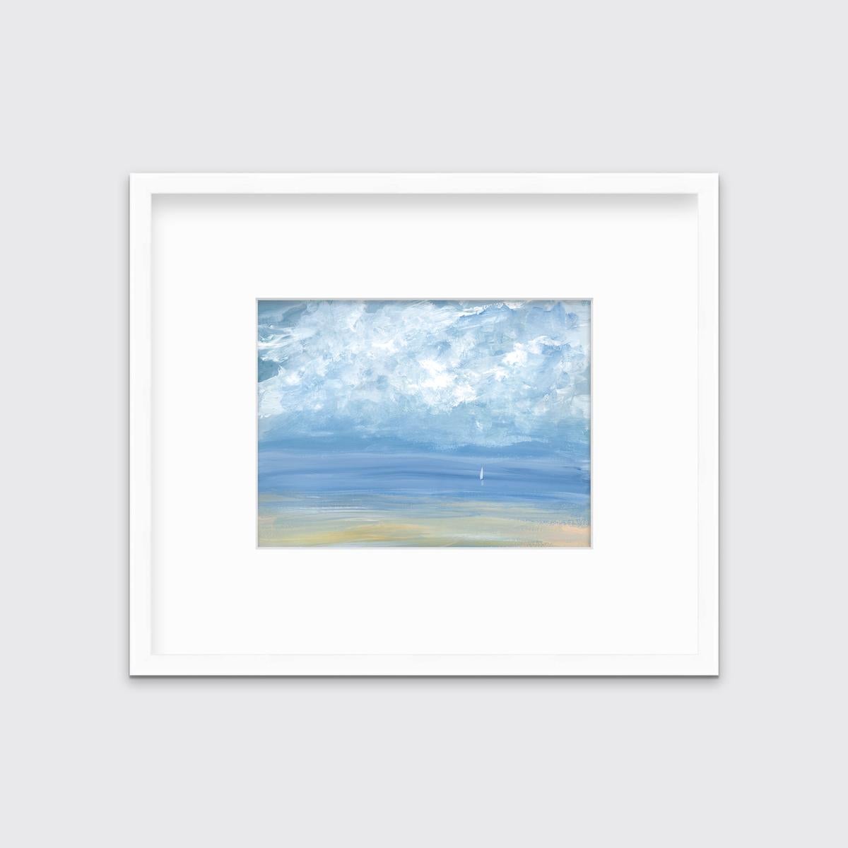 S. Cora Aldo Landscape Print – „Monday Sail“, gerahmter Giclee-Druck in limitierter Auflage, 6" x 8"
