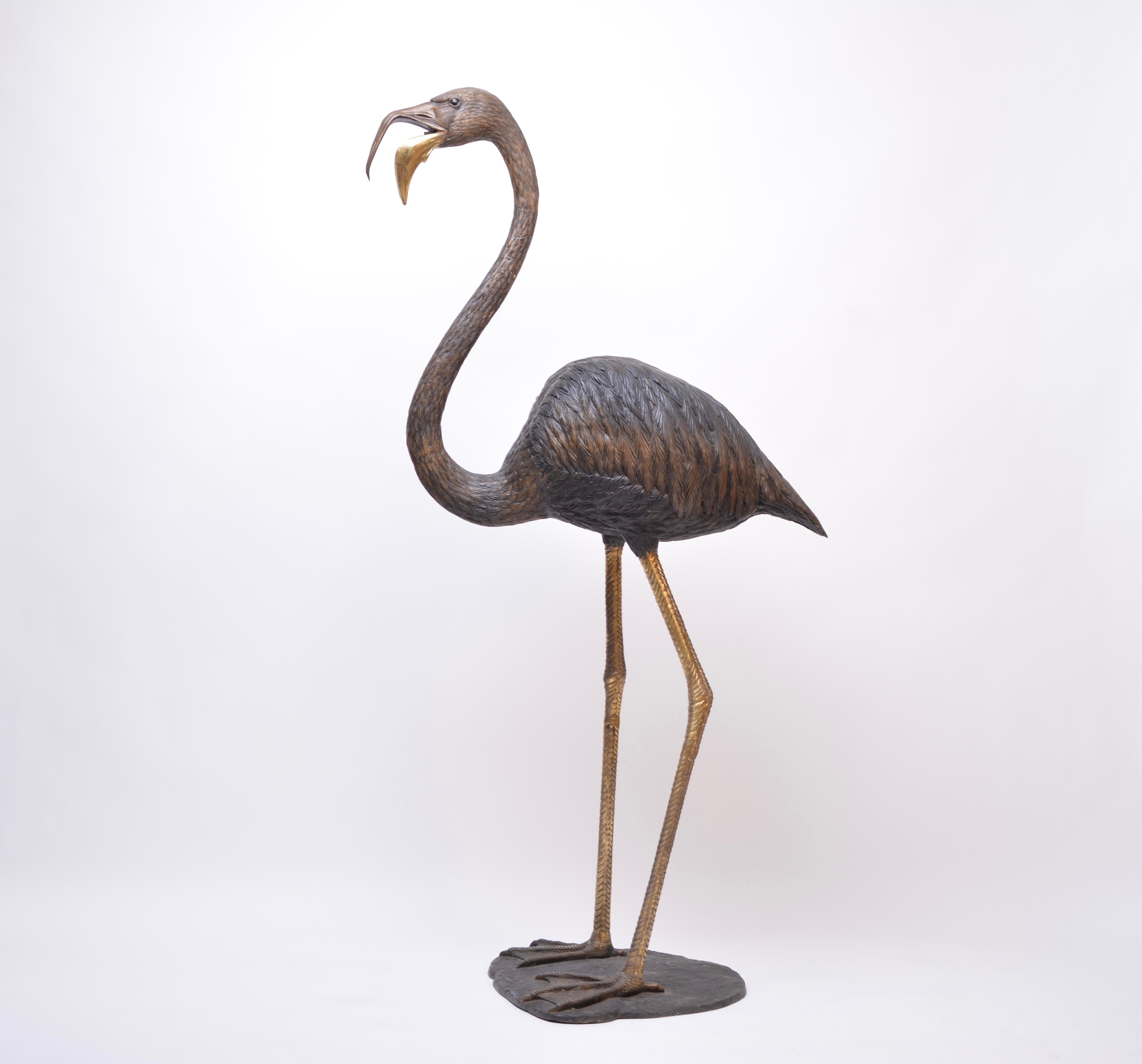 S. David Signed Oversized Bronze Figure of a Flamingo 2