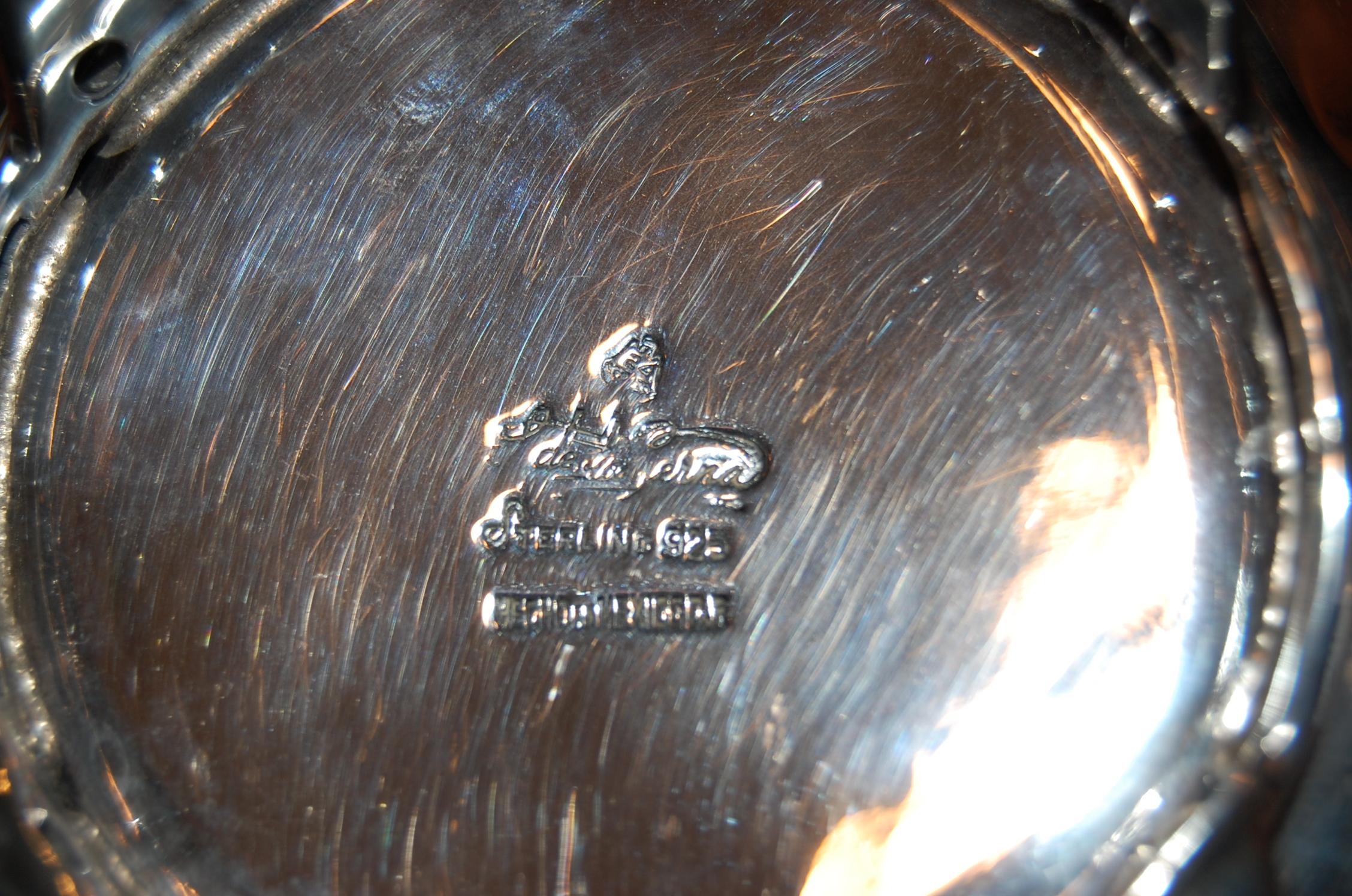 S. de la Serna Sterling Silver Tea Set, 6 Pcs and Tray, circa 1950s 4