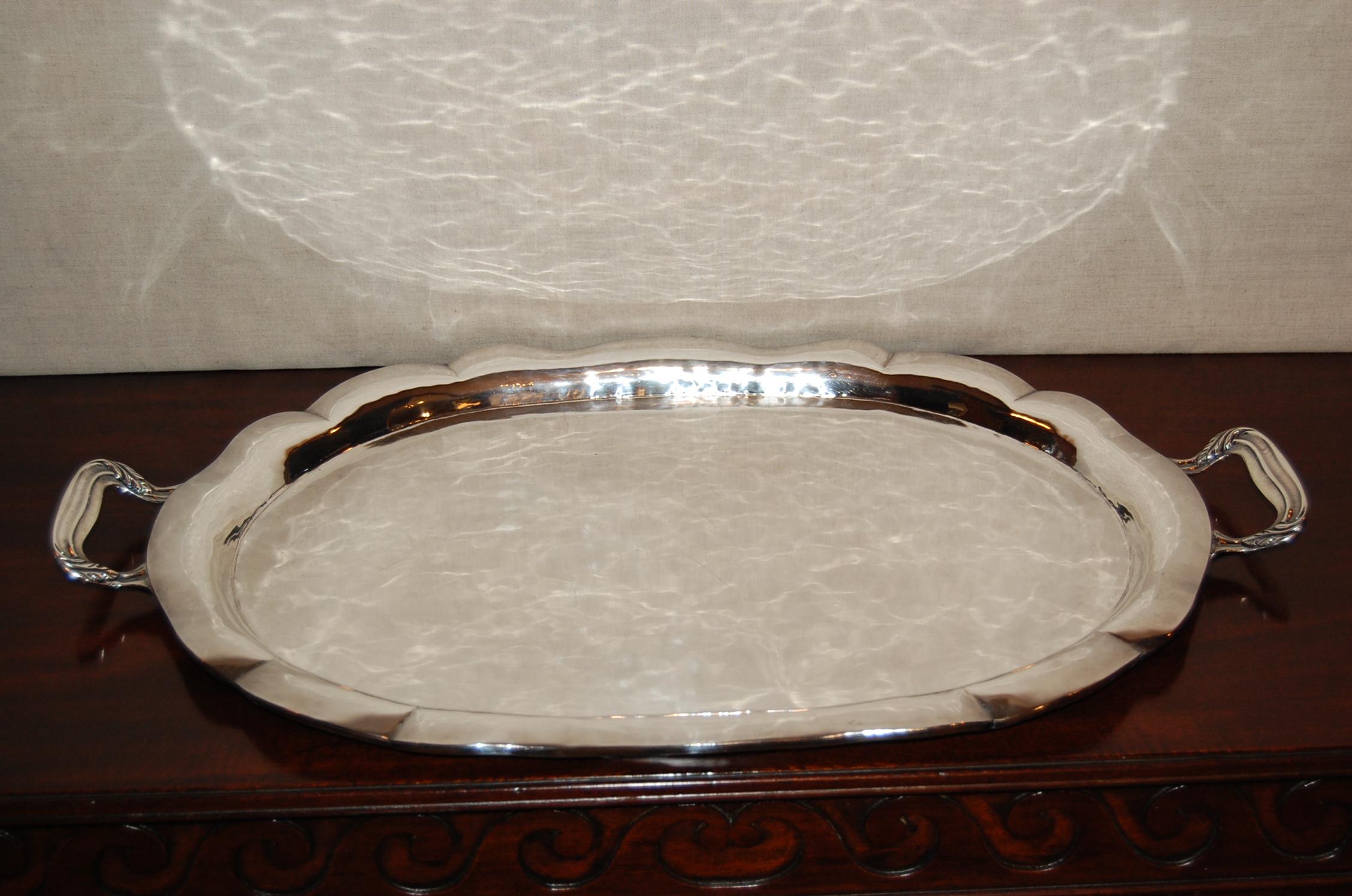 S. de la Serna Sterling Silver Tea Set, 6 Pcs and Tray, circa 1950s 5