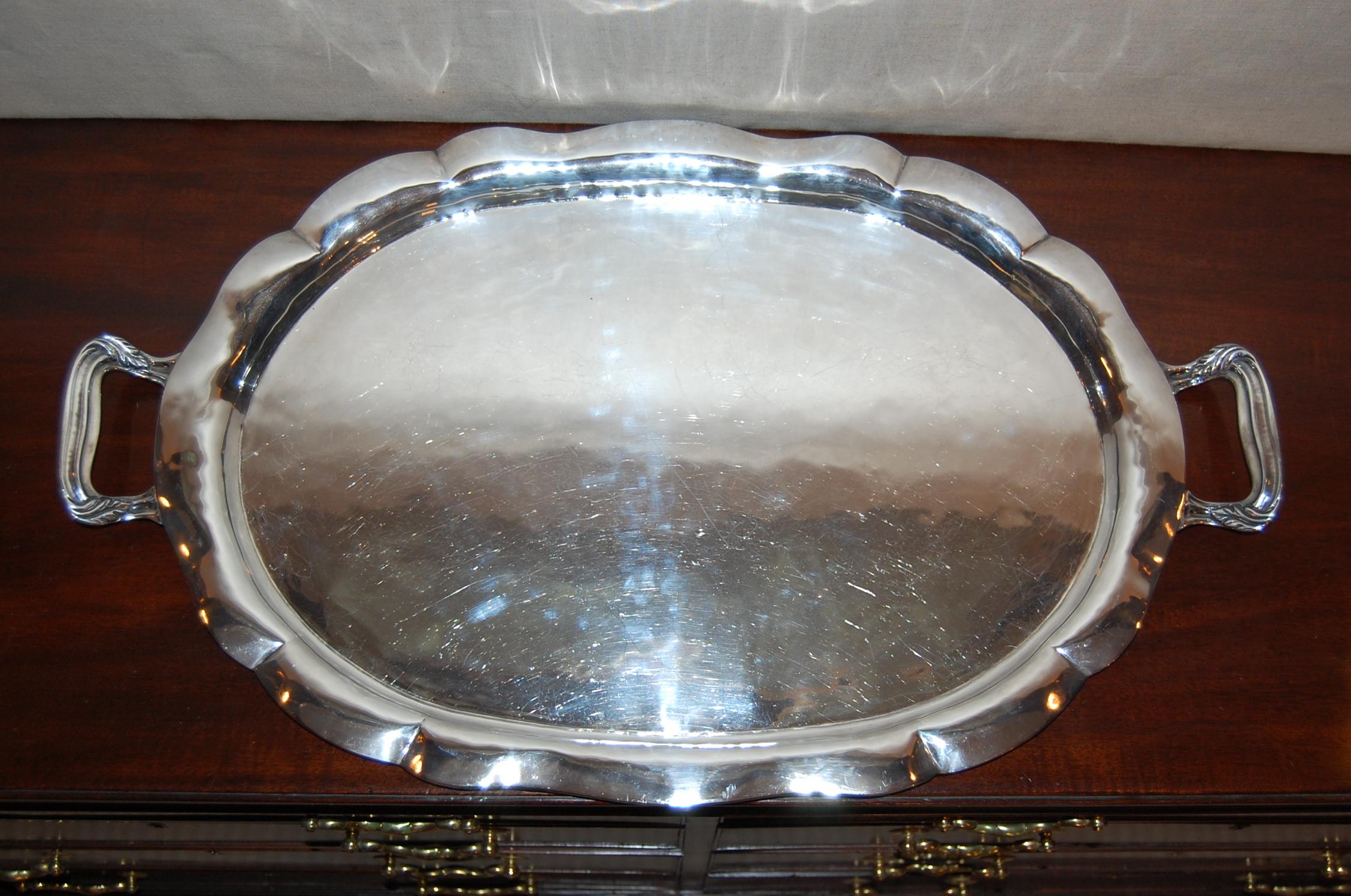 S. de la Serna Sterling Silver Tea Set, 6 Pcs and Tray, circa 1950s 8