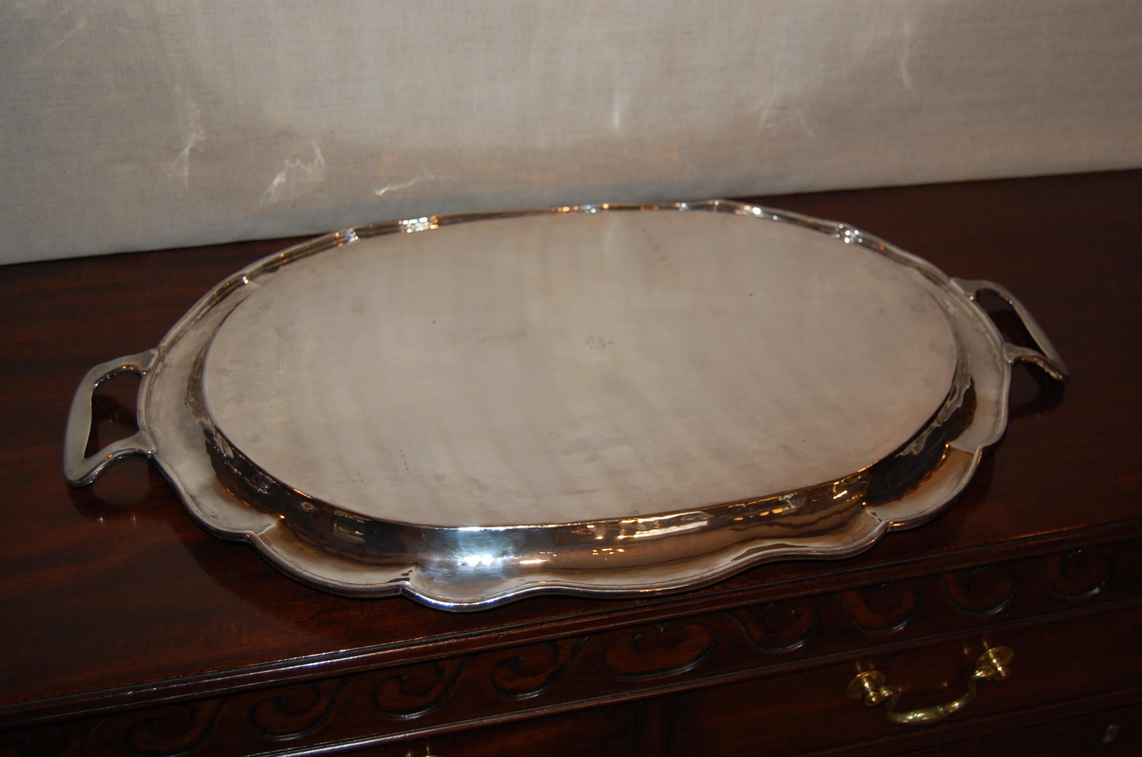 S. de la Serna Sterling Silver Tea Set, 6 Pcs and Tray, circa 1950s 9