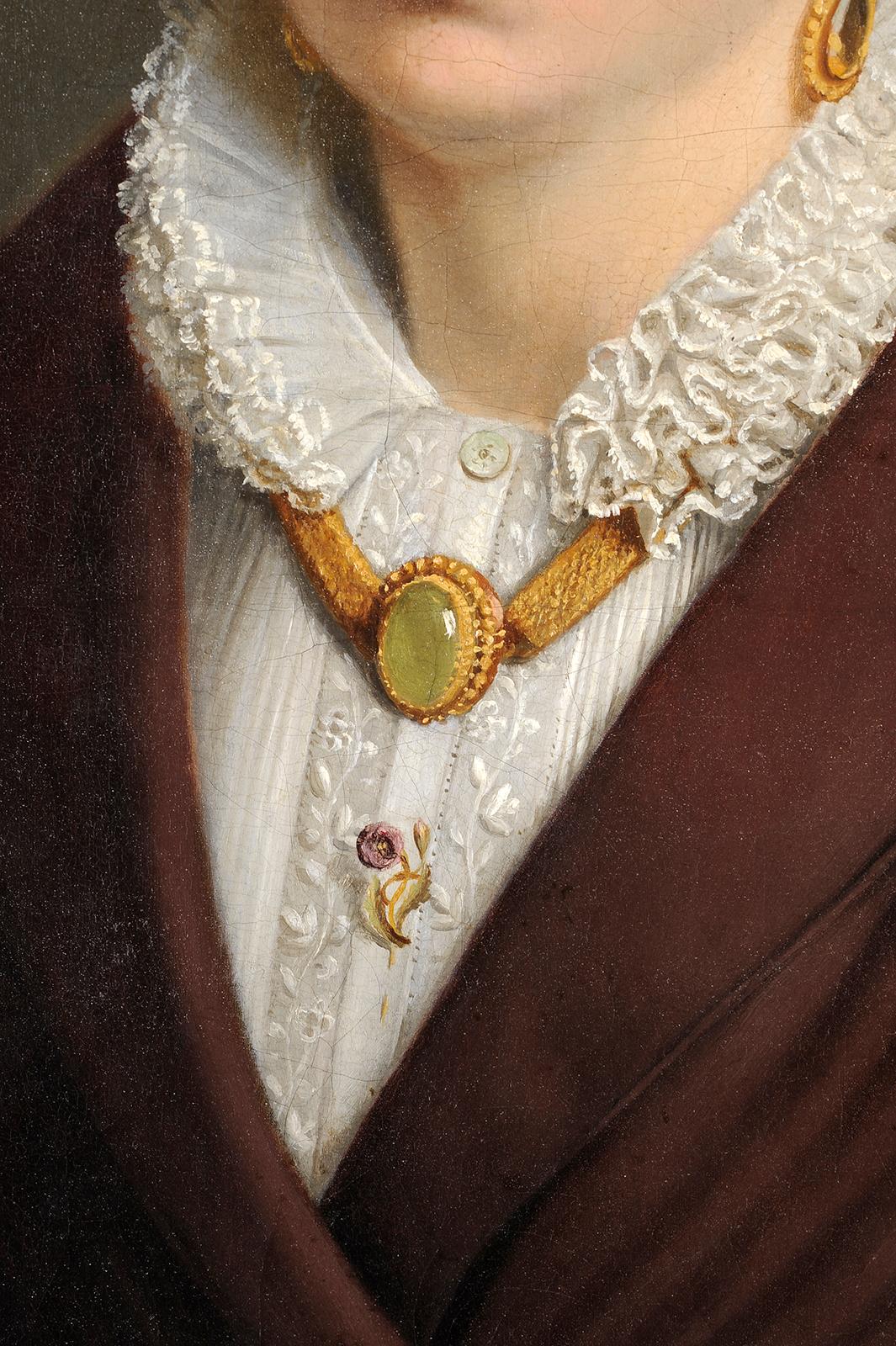 S. DUFOSSÉ
(active around 1830)
Portrait of a musician
Oil on canvas
H. 77 cm; L. 61 cm
Signed on the lower left letter

Unfortunately not identified, the Dufossé lady, author of this portrait, had a certain talent and finesse that many of her