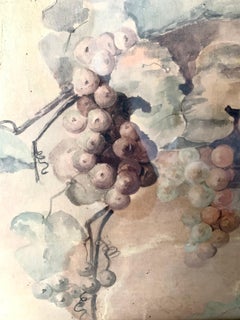 S. E. BUNRS Still Life « Grappe » Water Color, 1906