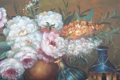 S. Easton - 20th Century Oil, Still Life with Flowers and Fruit