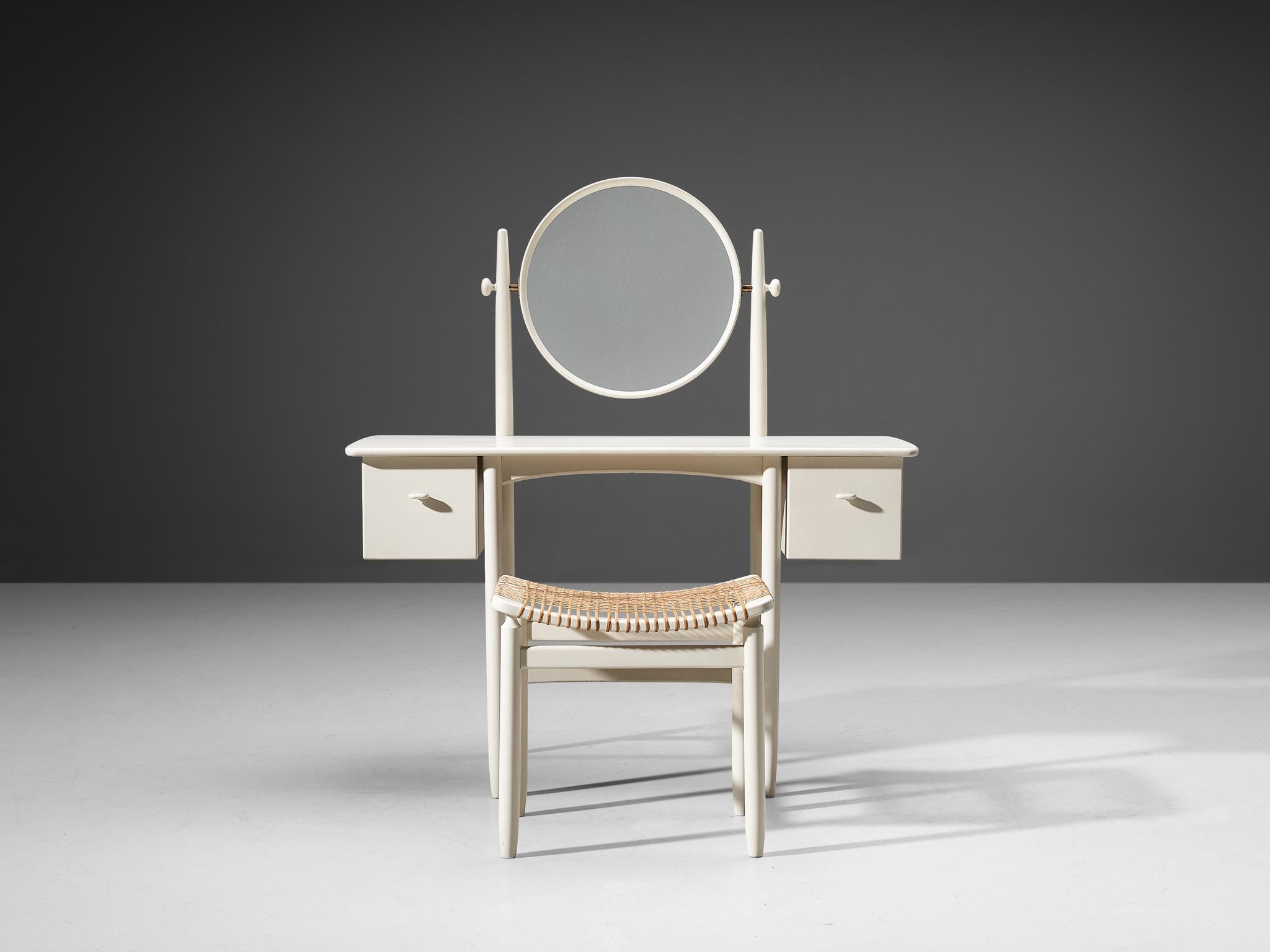 Swedish S. Engström & G. Myrstrand for Bodafors Vanity Table with Stool