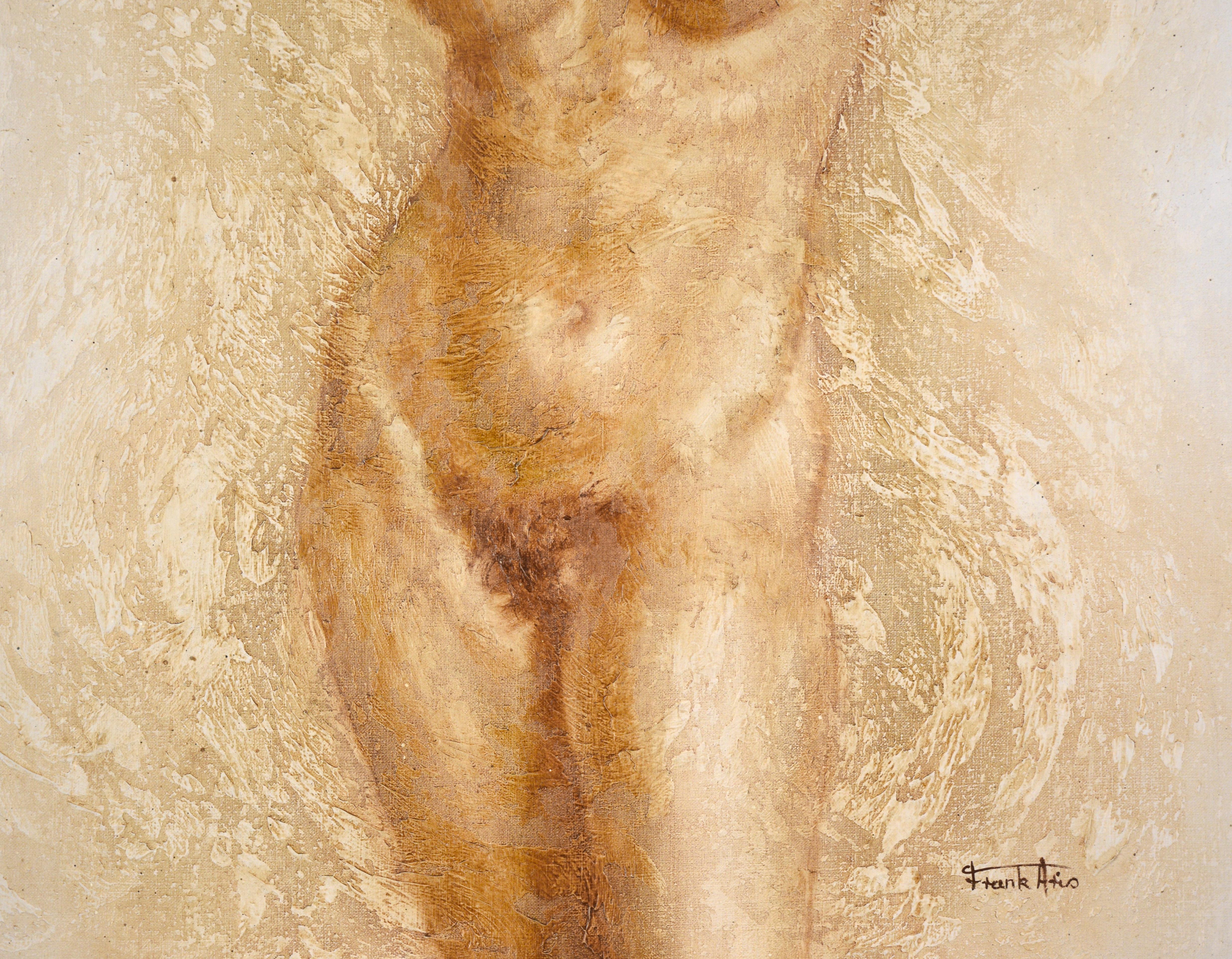 Standing Nude Woman - Acrylic on Canvas with Heavy Gesso - Modern Painting by S Frank Aris