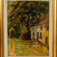 S. Garnier Belgian Farmhouse Oil Painting Signed