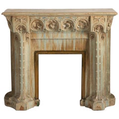 S. Garnier für Alexandre Bigot, Kamin aus glasiertem Steingut, Frankreich, um 1900