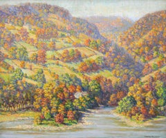 Point Pleasant Fall,  American Impressionist, Pennsylvania River Landscape